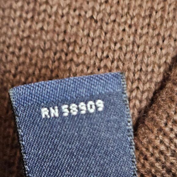 Men's‎ Roundtree & Yorke Brown With Gray Elbow Pads Button Up Cardigan Size XL - Picture 6 of 6